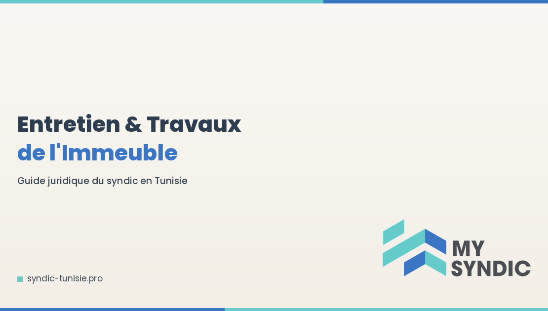 entretien travaux immeuble copropriété Tunisie